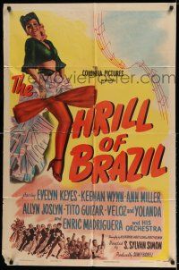 7h883 THRILL OF BRAZIL style A 1sh '46 great full-length image of sexy Ann Miller showing her leg!
