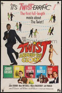 7h920 TWIST AROUND THE CLOCK 1sh '62 Chubby Checker in the first full-length Twist movie!