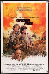 7h927 UNDER FIRE 1sh '83 Nick Nolte, Gene Hackman, Joanna Cassidy, great Struzan art!