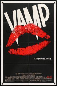 7h940 VAMP 1sh '86 great kissing vampire lips image, the first kiss could be your last!