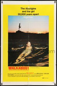 7h951 WALKABOUT 1sh '71 Nicolas Roeg Australian Outback classic, the last frontier!