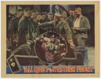 7j066 ALL QUIET ON THE WESTERN FRONT LC '30 Louis Wolheim instructs Lew Ayres & other recruits!