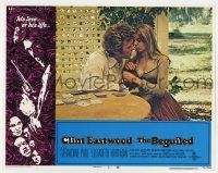 7j086 BEGUILED LC #5 '71 Clint Eastwood & Elizabeth Hartman by playing cards, Don Siegel!