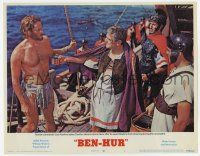7j091 BEN-HUR LC #7 R69 Jack Hawkins after he is rescued by Charlton Heston during battle!