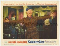7j112 CALAMITY JANE LC #7 '53 great close up of Doris Day wearing buckskin & singing!
