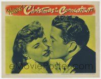 7j135 CHRISTMAS IN CONNECTICUT LC '45 romantic c/u of Barbara Stanwyck about to kiss Dennis Morgan!
