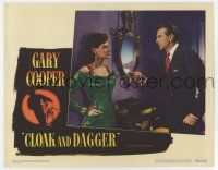 7j136 CLOAK & DAGGER LC #8 '46 Gary Cooper points accusing finger at Lilli Palmer, Fritz Lang!