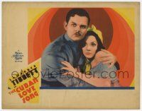 7j156 CUBAN LOVE SONG LC '31 close up of opera star Lawrence Tibbett protecting scared Lupe Velez!