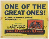 7j173 DEFIANT ONES TC '58 escaped cons Tony Curtis & Sidney Poitier chained together fighting!