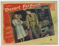 7j174 DESERT FURY LC #4 '47 Burt Lancaster eyes sexy Lizabeth Scott while getting a shine!