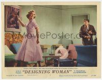 7j175 DESIGNING WOMAN LC #7 '57 Lauren Bacall throws shoe at Peck when he's found w/another woman!