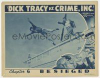 7j183 DICK TRACY VS. CRIME INC. chapter 6 LC '41 Ralph Byrd punches man off ship, cool border art!