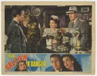7j216 FALCON IN DANGER LC '43 detective Tom Conway & Amelita Ward w/ curio shop owner Erford Gage