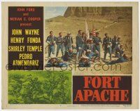 7j244 FORT APACHE LC #2 '48 John Wayne with cavalry men in desert, scene not used in the movie!