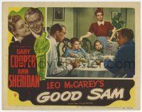 7j269 GOOD SAM LC #5 '48 Ann Sheridan stands over Gary Cooper & kids sitting at dinner table!