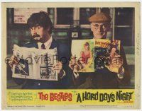 7j286 HARD DAY'S NIGHT LC #8 '64 The Beatles, wacky Paul McCartney in disguise by Wilfrid Brambell