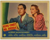 7j294 HERE COMES MR. JORDAN LC '41 great close up of reincarnated Robert Montgomery & Evelyn Keyes