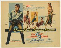 7j376 KING & FOUR QUEENS TC '57 art of Clark Gable, sexy babes, the hottest western ever!