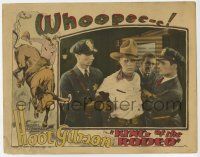 7j377 KING OF THE RODEO LC '29 police restrain Hoot Gibson, great border art riding a steer!