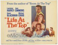 7j411 LIFE AT THE TOP int'l TC '66 Laurence Harvey with sexy Jean Simmons & Honor Blackman!