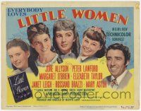 7j422 LITTLE WOMEN TC '49 June Allyson, Elizabeth Taylor, Peter Lawford, Janet Leigh, O'Brien