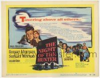 7j533 NIGHT OF THE HUNTER TC '55 Robert Mitchum, Shelley Winters, Charles Laughton classic noir!