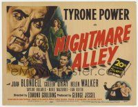 7j538 NIGHTMARE ALLEY TC '47 art of Tyrone Power with cigarette, Joan Blondell, sexy Coleen Gray!