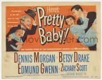 7j621 PRETTY BABY TC '50 Dennis Morgan, Betsy Drake, the tot who put honeymooners on the spot!