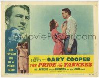 7j623 PRIDE OF THE YANKEES LC #5 R49 Teresa Wright, Gary Cooper as Lou Gehrig, Babe Ruth in border