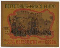 7j626 PRIVATE LIVES OF ELIZABETH & ESSEX LC '39 Errol Flynn in armor rides horse from castle!
