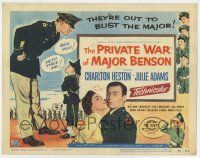 7j628 PRIVATE WAR OF MAJOR BENSON TC '55 art of Charlton Heston ordering around little kids!
