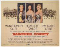 7j651 RAINTREE COUNTY TC '57 art of Montgomery Clift, Elizabeth Taylor & Eva Marie Saint!