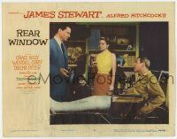 7j659 REAR WINDOW LC #5 '54 Alfred Hitchcock, Wendell Corey talks to Grace Kelly & Jimmy Stewart!