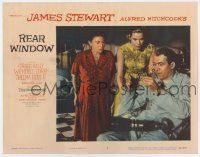 7j660 REAR WINDOW LC #7 '54 Hitchcock, Thelma Ritter & Grace Kelly look at excited James Stewart!