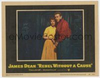 7j036 REBEL WITHOUT A CAUSE LC #4 '55 James Dean & Natalie Wood close up, Nicholas Ray classic!