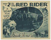 7j672 RED RIDER chapter 2 LC '34 Buck Jones about to fight bad guys, A Leap For Life!