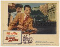 7j704 ROMAN HOLIDAY LC #8 R60 c/u of Audrey Hepburn & Gregory Peck on Vespa, not in original set!
