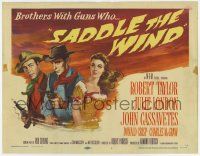 7j715 SADDLE THE WIND TC '57 artwork of cowboy John Cassavetes, Robert Taylor & Julie London!