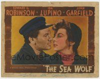 7j724 SEA WOLF LC '41 best close up of John Garfield about to kiss Ida Lupino, Jack London