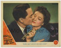7j730 SHADOW OF THE THIN MAN LC '41 c/u of Powell kissing Loy goodbye before investigating murder!