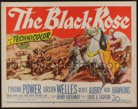 7k450 BLACK ROSE 1/2sh '50 great action artwork of Tyrone Power & Orson Welles!