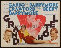 7k537 GRAND HOTEL 1/2sh R62 Greta Garbo, John & Lionel Barrymore, Joan Crawford, Wallace Beery!