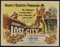 7k570 JOURNEY TO THE LOST CITY 1/2sh '60 directed by Fritz Lang, art of sexy Indian Debra Paget!
