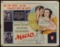 7k602 MACAO style B 1/2sh '52 Josef von Sternberg, art of Robert Mitchum & sexy Jane Russell!