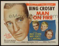 7k616 MAN ON FIRE style A 1/2sh '57 huge head shot of Bing Crosby, who wants to keep his child!