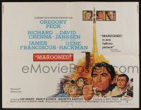 7k625 MAROONED 1/2sh '69 Gregory Peck & Gene Hackman, great Terpning cast & rocket art!