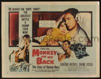 7k651 MONKEY ON MY BACK style A 1/2sh '57 Cameron Mitchell chooses girl over dope & kicks the habit