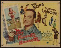 7k669 MY FAVORITE BRUNETTE style A 1/2sh '47 Bob Hope & sexy Dorothy Lamour in swimsuit!