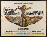 7k681 NEVADA SMITH 1/2sh '66 cool artwork of shirtless Steve McQueen & cast!