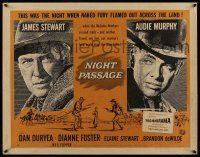 7k684 NIGHT PASSAGE style A 1/2sh '57 Jimmy Stewart & Audie Murphy, savage fury of their blood feud!